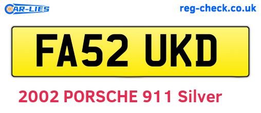 FA52UKD are the vehicle registration plates.
