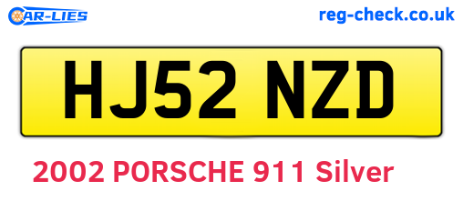 HJ52NZD are the vehicle registration plates.