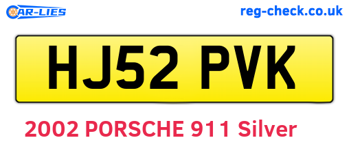 HJ52PVK are the vehicle registration plates.
