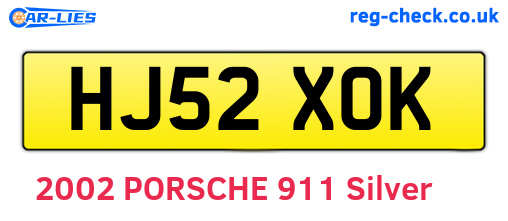 HJ52XOK are the vehicle registration plates.
