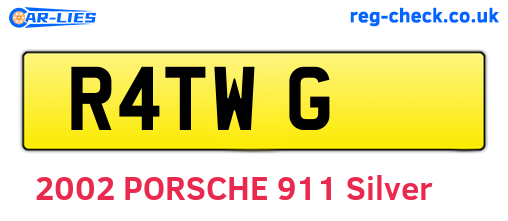 R4TWG are the vehicle registration plates.
