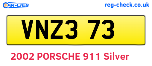 VNZ373 are the vehicle registration plates.