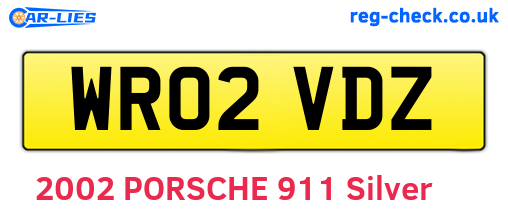 WR02VDZ are the vehicle registration plates.