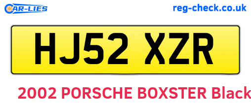 HJ52XZR are the vehicle registration plates.