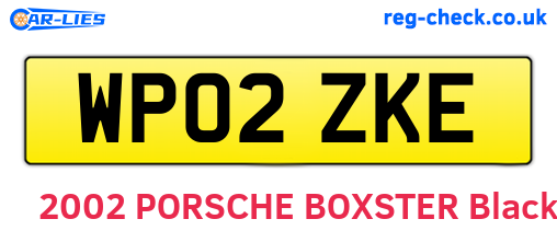 WP02ZKE are the vehicle registration plates.