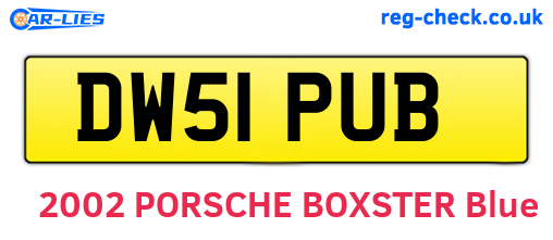 DW51PUB are the vehicle registration plates.