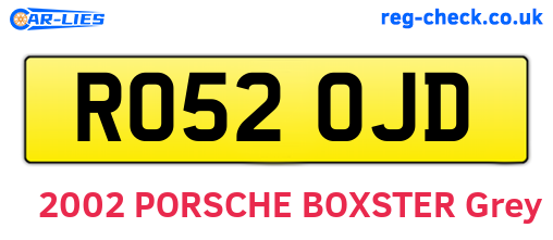 RO52OJD are the vehicle registration plates.