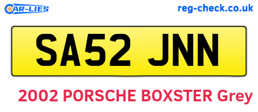 SA52JNN are the vehicle registration plates.