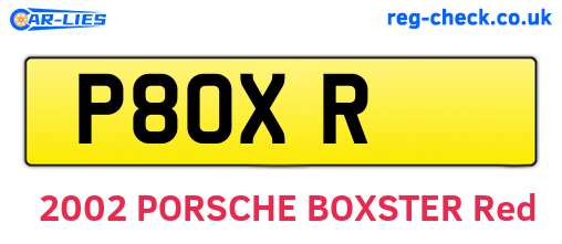 P8OXR are the vehicle registration plates.