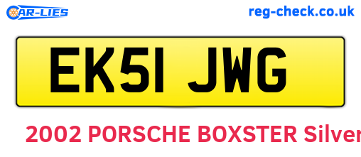 EK51JWG are the vehicle registration plates.