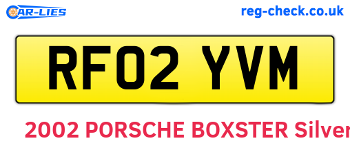 RF02YVM are the vehicle registration plates.