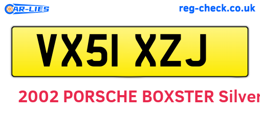 VX51XZJ are the vehicle registration plates.