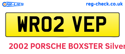 WR02VEP are the vehicle registration plates.