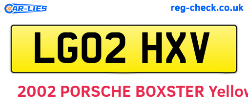 LG02HXV are the vehicle registration plates.