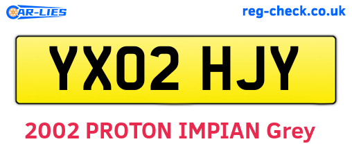 YX02HJY are the vehicle registration plates.