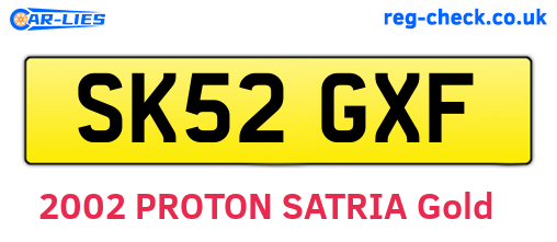 SK52GXF are the vehicle registration plates.