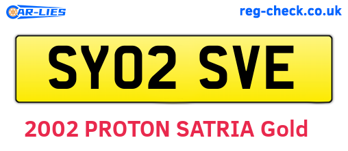 SY02SVE are the vehicle registration plates.