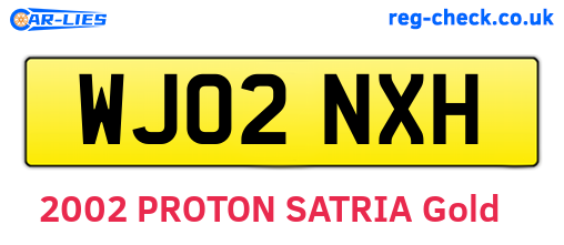 WJ02NXH are the vehicle registration plates.