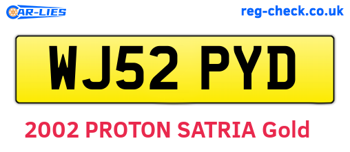 WJ52PYD are the vehicle registration plates.