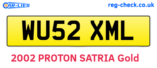 WU52XML are the vehicle registration plates.