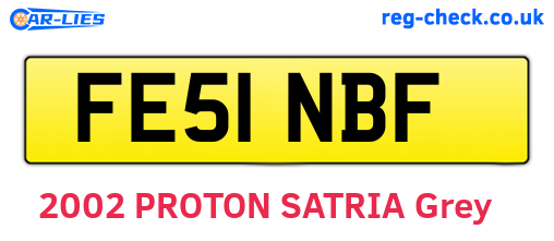 FE51NBF are the vehicle registration plates.
