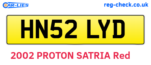 HN52LYD are the vehicle registration plates.