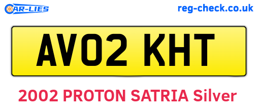 AV02KHT are the vehicle registration plates.