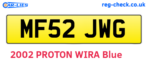MF52JWG are the vehicle registration plates.