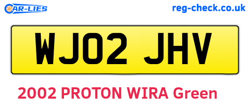 WJ02JHV are the vehicle registration plates.