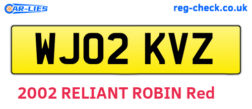 WJ02KVZ are the vehicle registration plates.