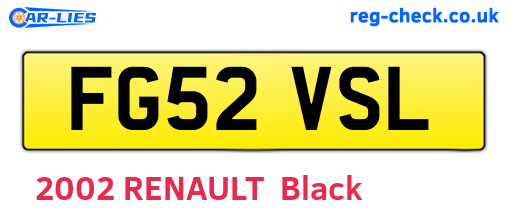 FG52VSL are the vehicle registration plates.