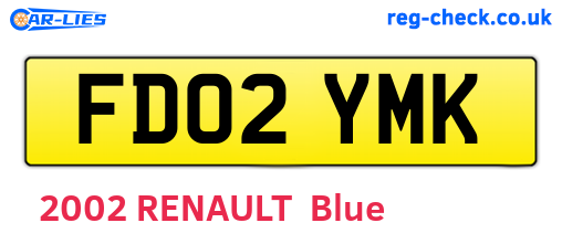 FD02YMK are the vehicle registration plates.