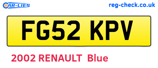 FG52KPV are the vehicle registration plates.