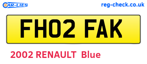 FH02FAK are the vehicle registration plates.
