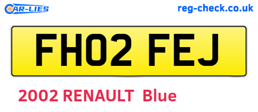FH02FEJ are the vehicle registration plates.