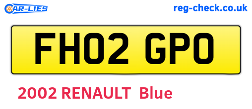 FH02GPO are the vehicle registration plates.