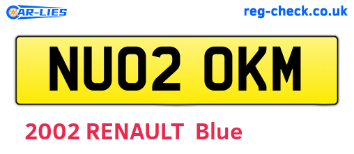 NU02OKM are the vehicle registration plates.
