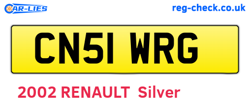 CN51WRG are the vehicle registration plates.