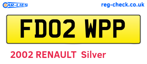 FD02WPP are the vehicle registration plates.