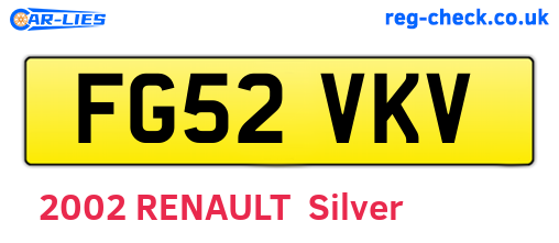 FG52VKV are the vehicle registration plates.