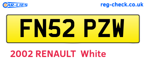 FN52PZW are the vehicle registration plates.