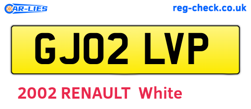 GJ02LVP are the vehicle registration plates.