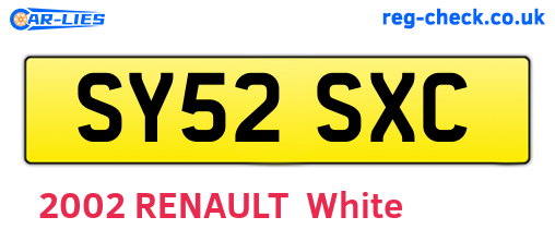 SY52SXC are the vehicle registration plates.