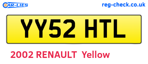 YY52HTL are the vehicle registration plates.