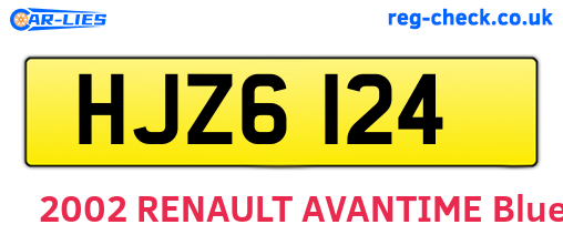HJZ6124 are the vehicle registration plates.