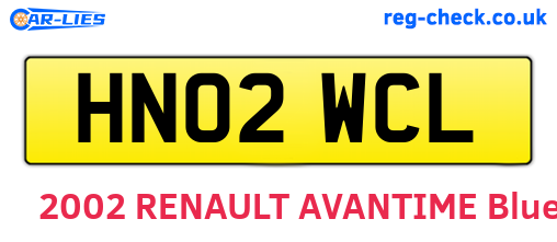 HN02WCL are the vehicle registration plates.