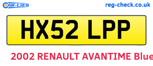 HX52LPP are the vehicle registration plates.