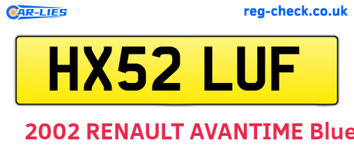 HX52LUF are the vehicle registration plates.
