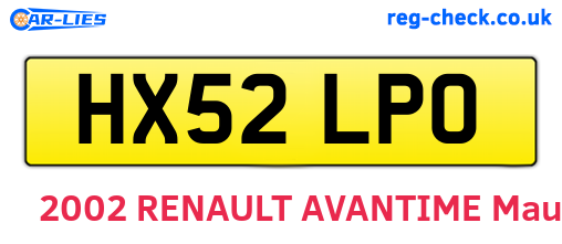 HX52LPO are the vehicle registration plates.