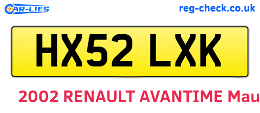 HX52LXK are the vehicle registration plates.